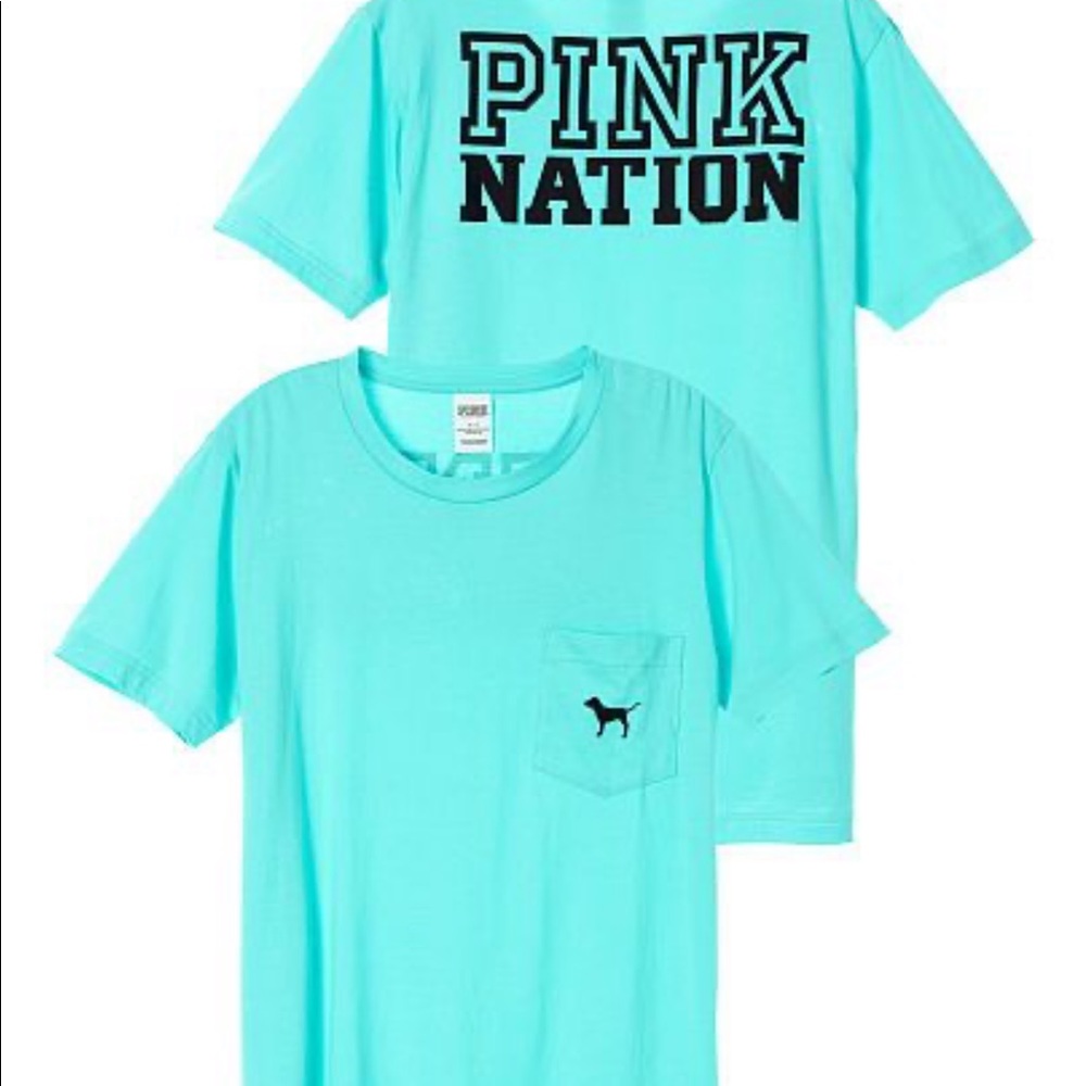 PINK Light Blue Tee Shirt Size S